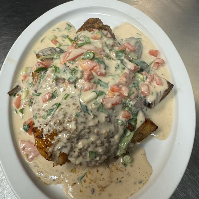 Almond Encrusted Cajun Grouper.