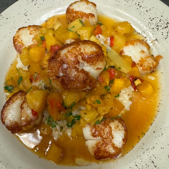 Seared Dry Scallops.