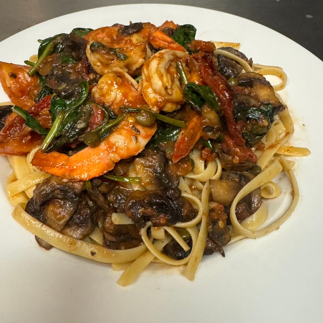 Fettuccini & Shrimp.