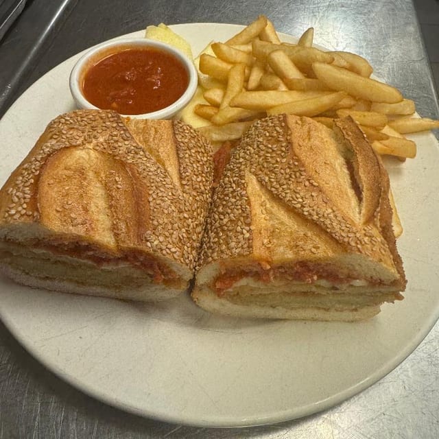 Chicken or Eggplant Parmigiana Wrap.